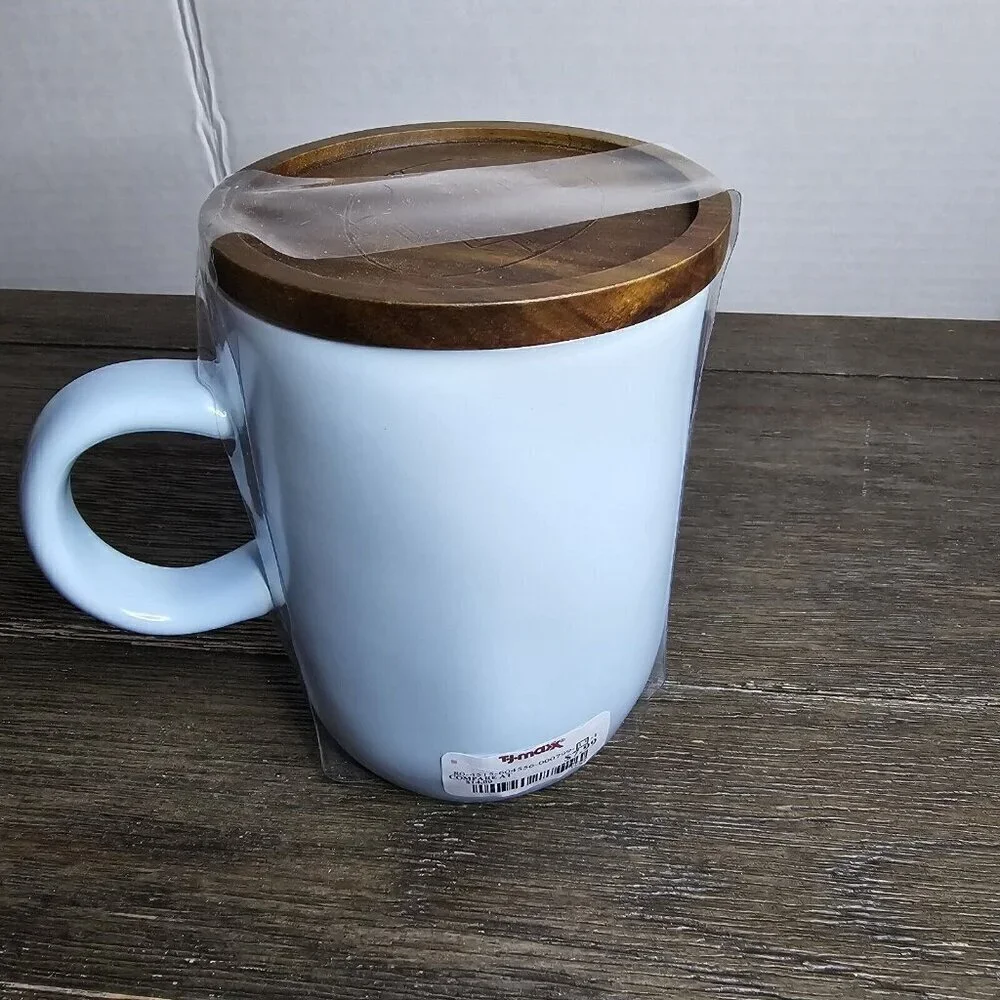 NWT Rae Dunn Artisan Easter Egg Hunt Pastel Blue Mug Wood Topper 2021 Magenta